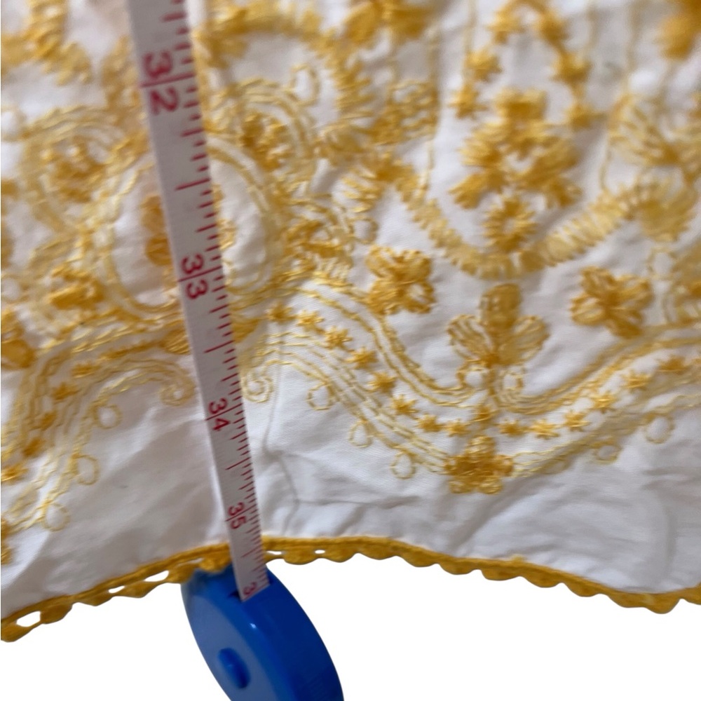 Chelsea & Violet Preppy Yellow Embroidered Shift Dress Summer Beach Coastal LG - Picture 6 of 8